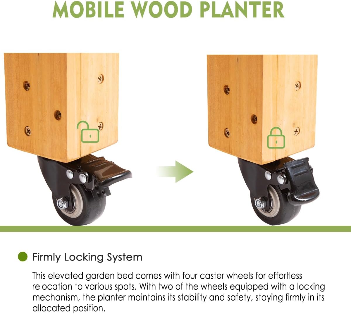 Mobile Wooden Elevated Raised  - Raised Garden Bed recension och pris