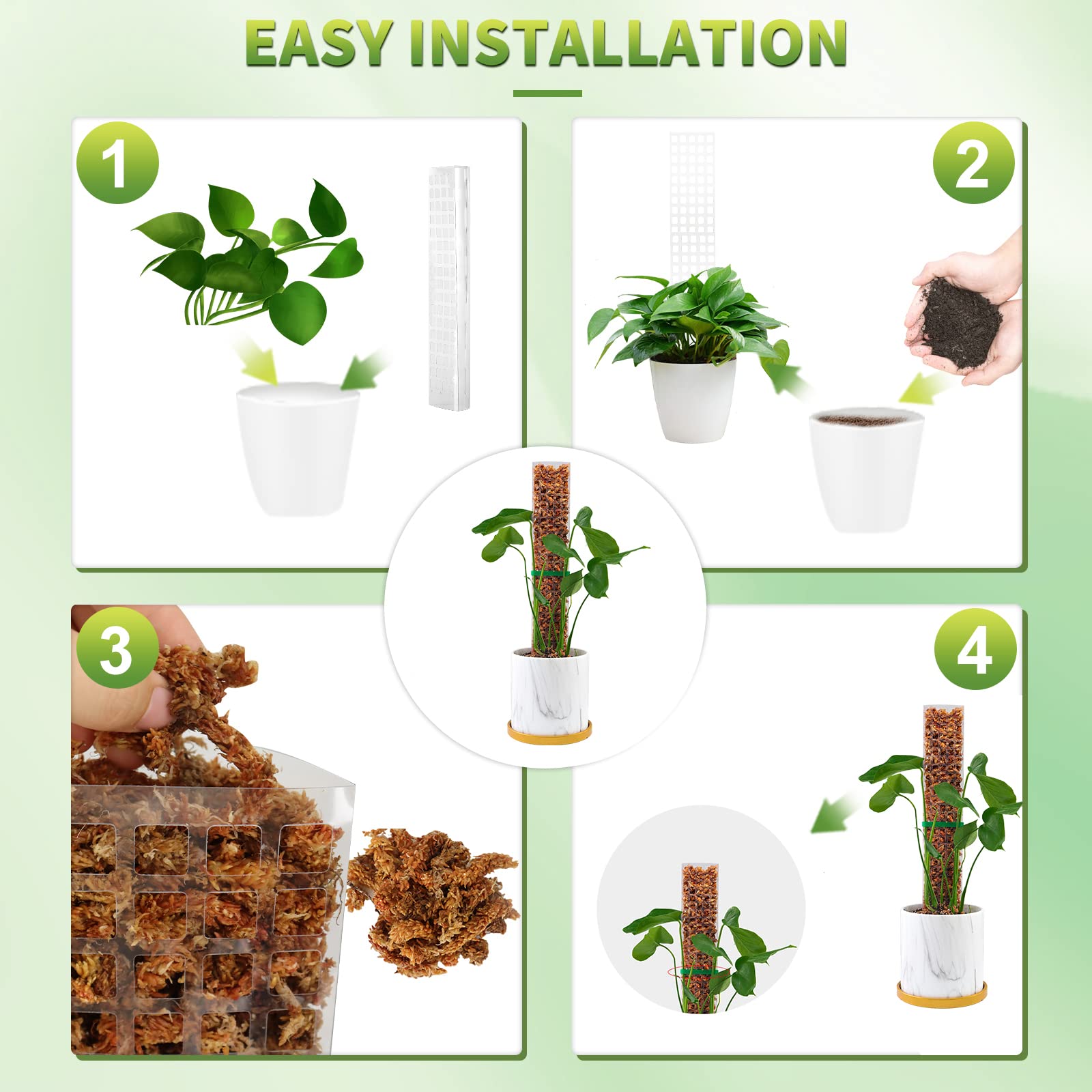 Moss Poles Plants Plant Suppor - Indoor Herb Garden recension och pris
