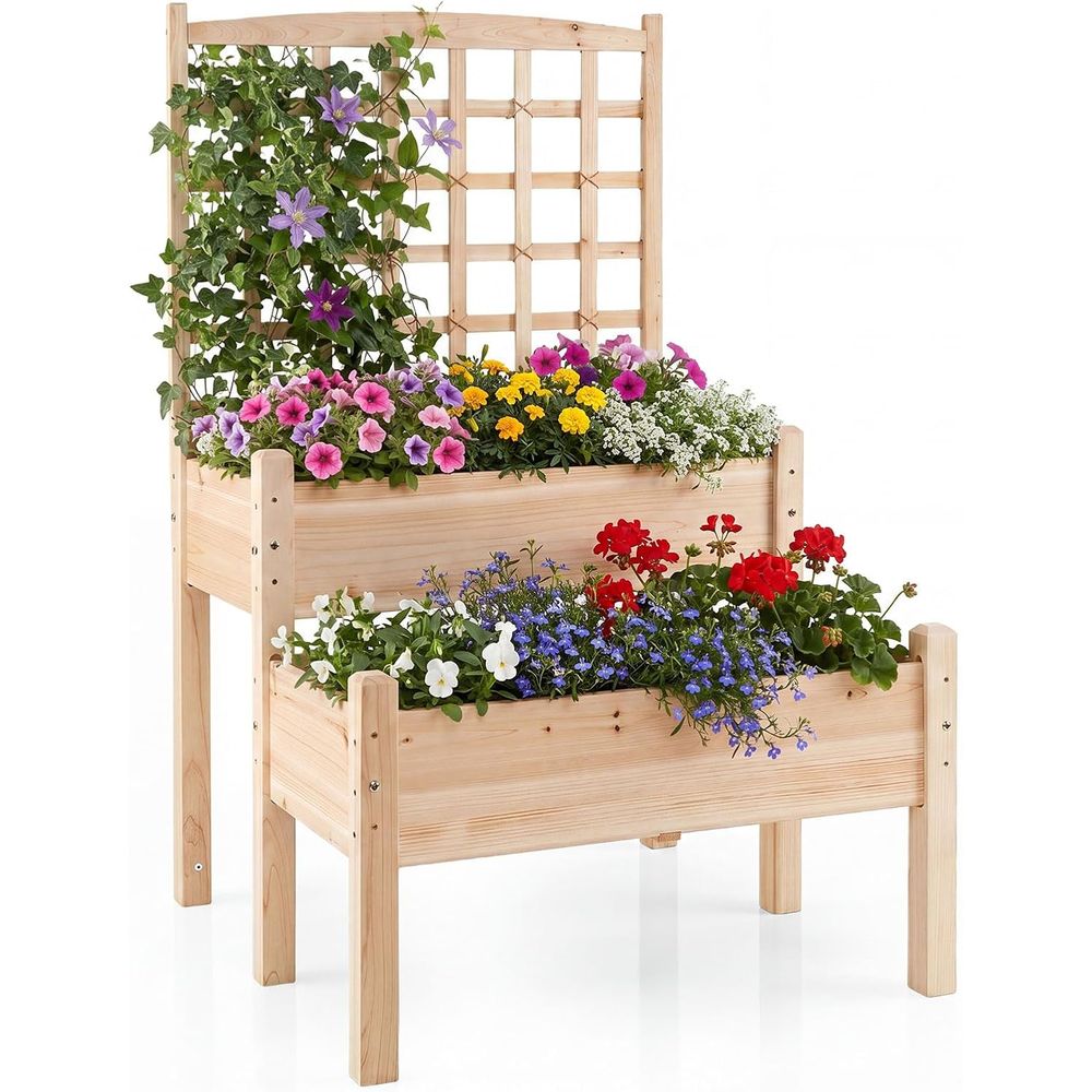 Raised Garden Bed with Trellis - Raised Garden Bed recension och pris