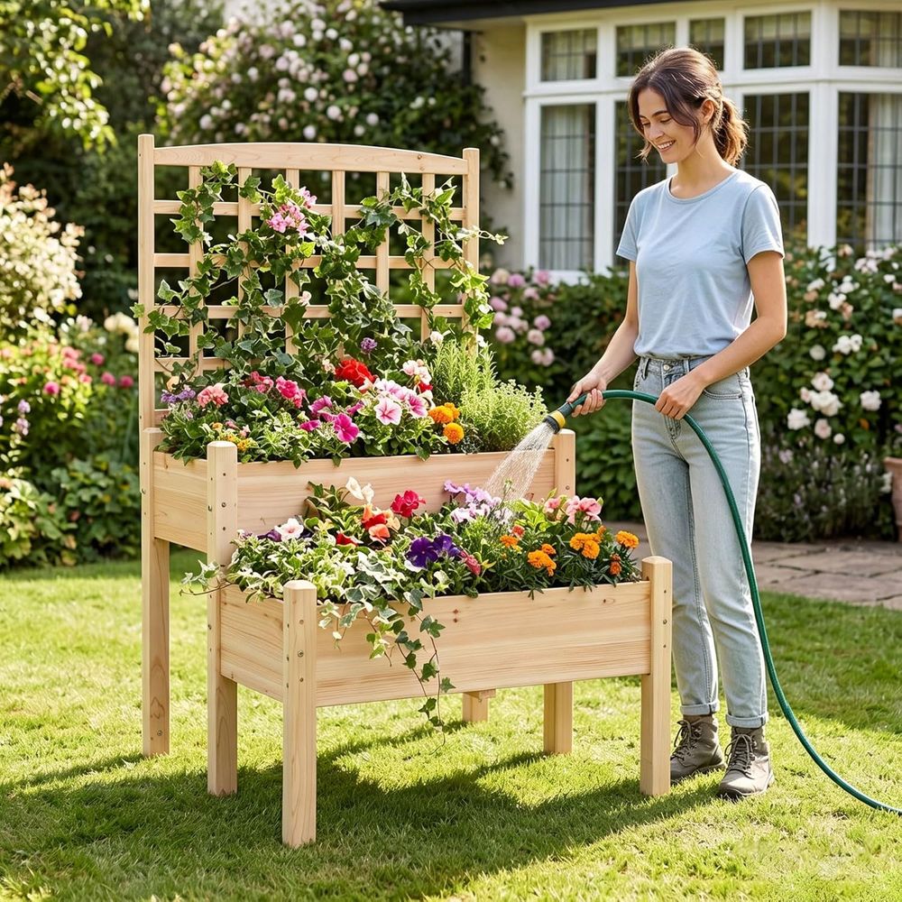 Raised Garden Bed with Trellis - Raised Garden Bed recension och pris