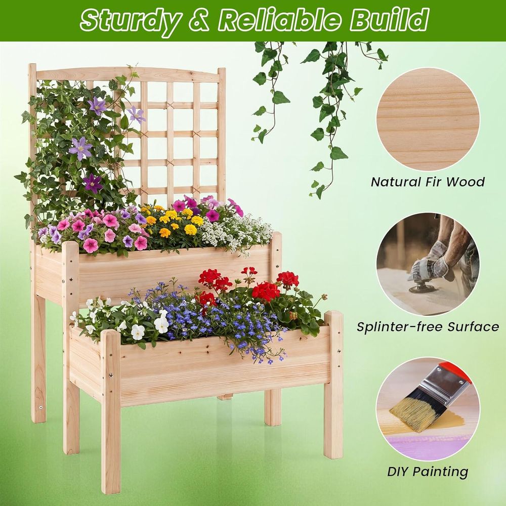 Raised Garden Bed with Trellis - Raised Garden Bed recension och pris