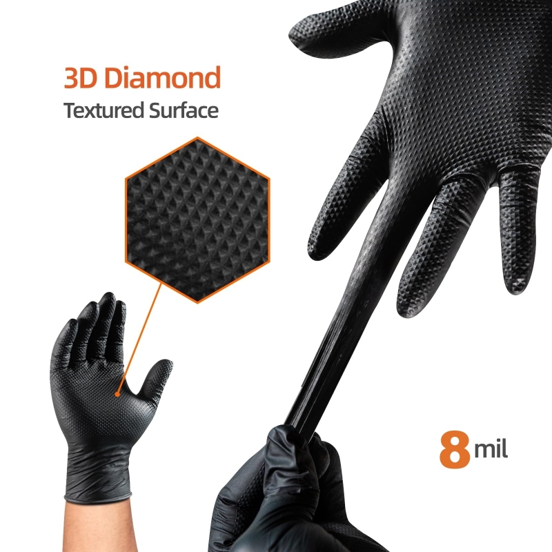 8Mil Heavy Duty Black Nitrile  - Garden Gloves recension och pris