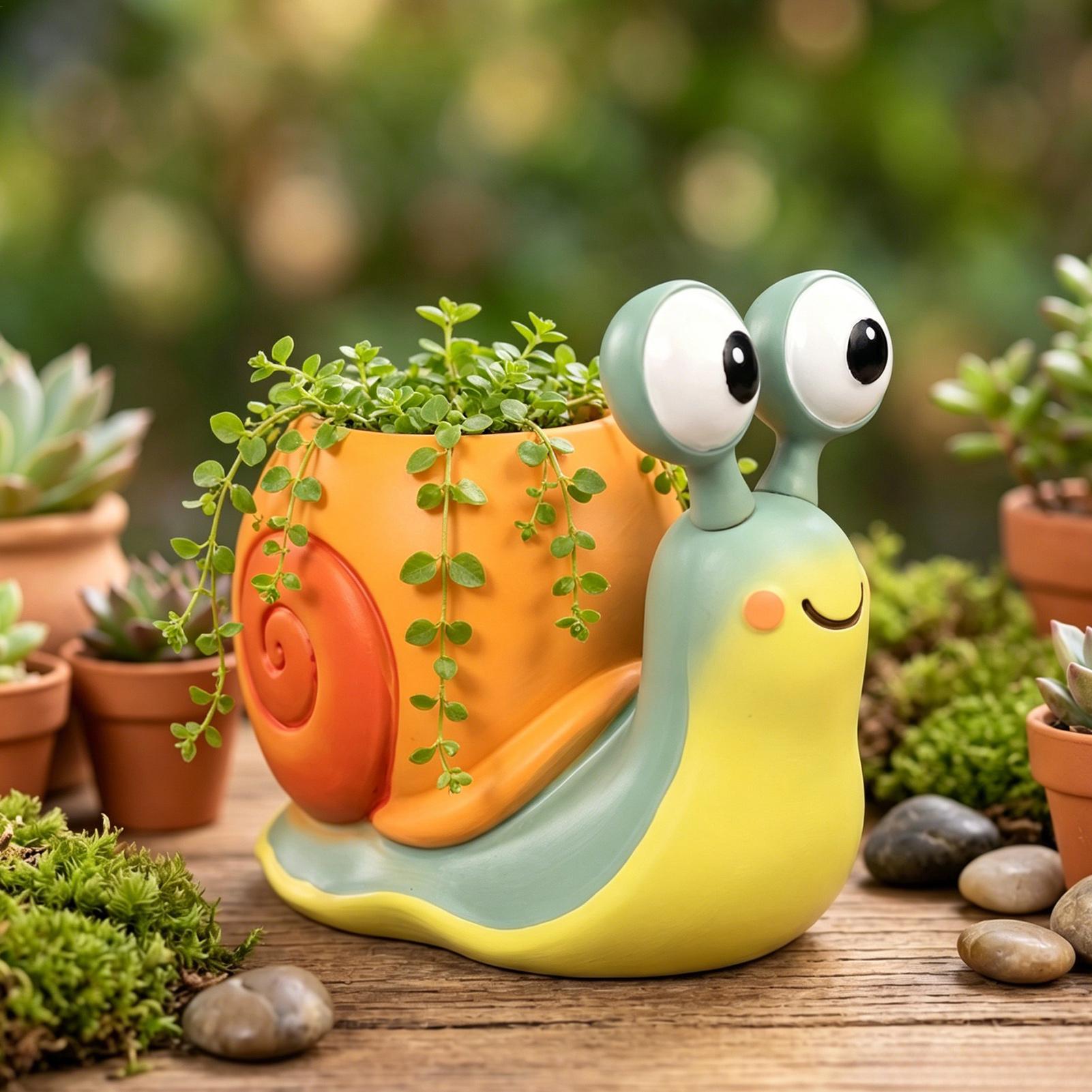 Snail Shape Flower Pot Snail f - Indoor Herb Garden recension och pris