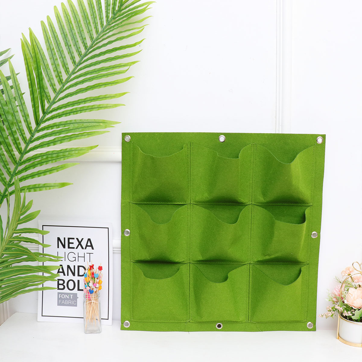 9-Pocket Wall Hanging Plant Ba - Vertical Planter recension och pris