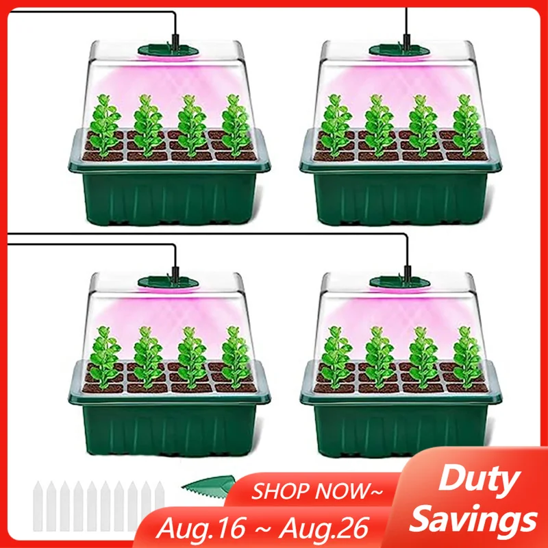 12 Cells LED Growth Light Seed - Seed Starter Tray recension och pris