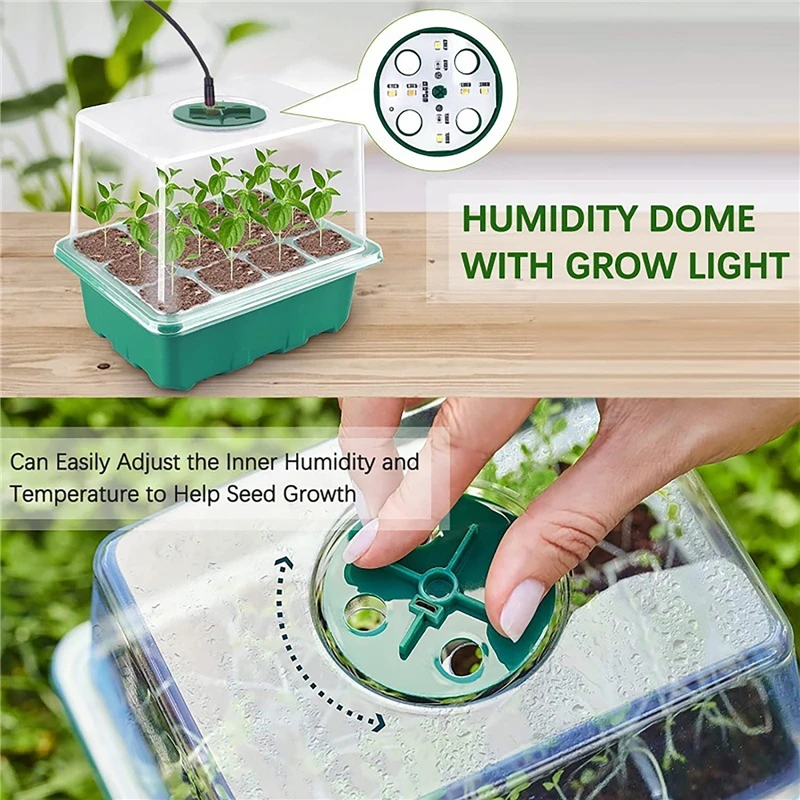 12 Cells LED Growth Light Seed - Seed Starter Tray recension och pris