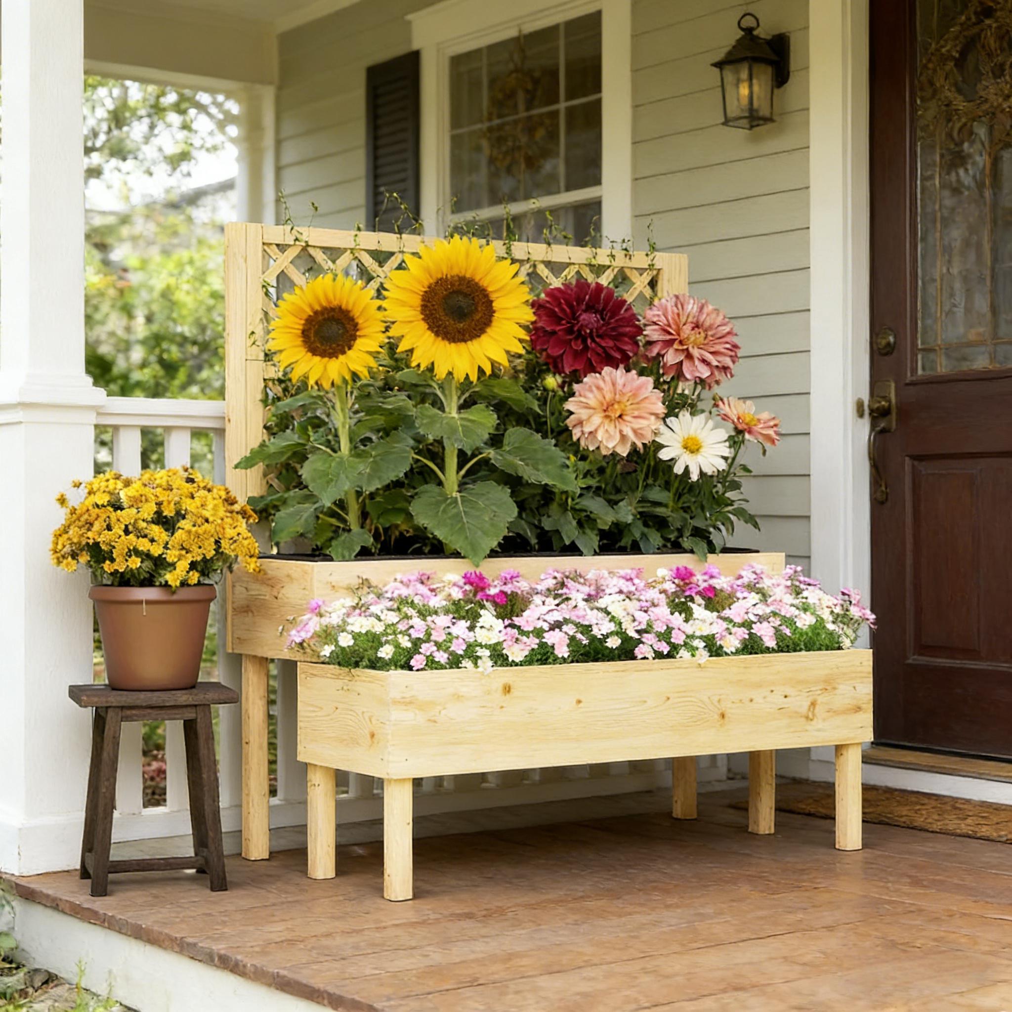 Patio Elevated Planter Box,Tre - Raised Garden Bed recension och pris