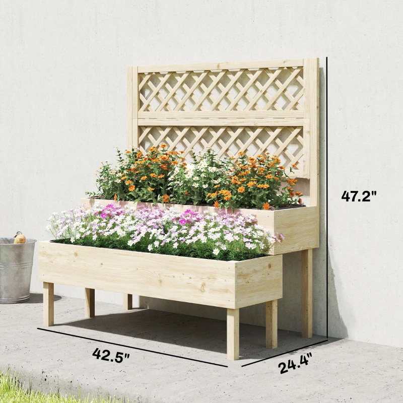Patio Elevated Planter Box,Tre - Raised Garden Bed recension och pris