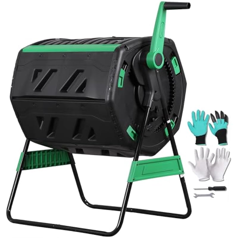 53-Gallon Two-Section Rotating - Compost Bin recension och pris