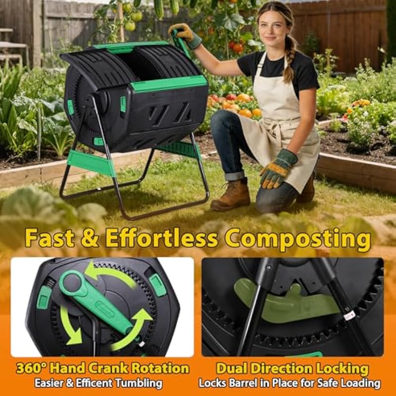 53-Gallon Two-Section Rotating - Compost Bin recension och pris