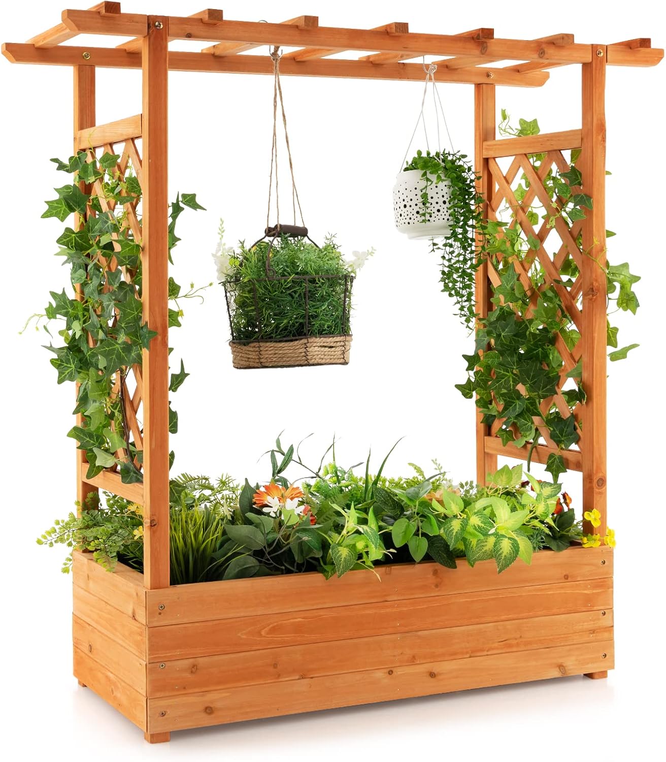 Wood Raised Garden Bed with Ar - Raised Garden Bed recension och pris