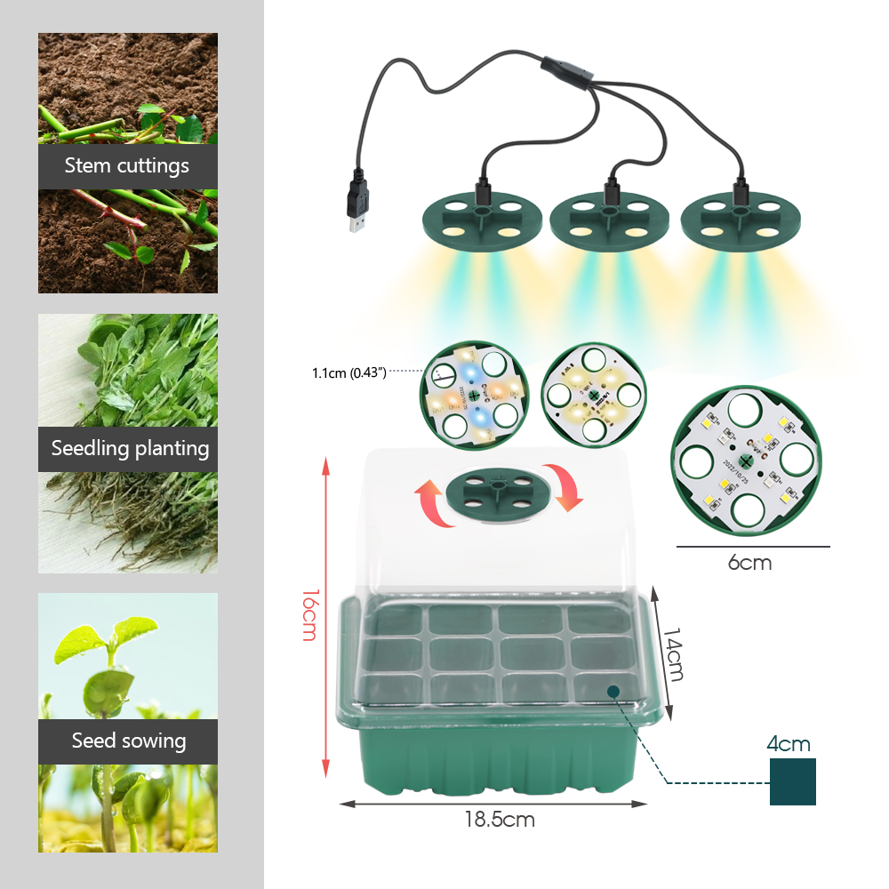 LED Nursery Pots with Grow Lig - Seed Starter Tray recension och pris