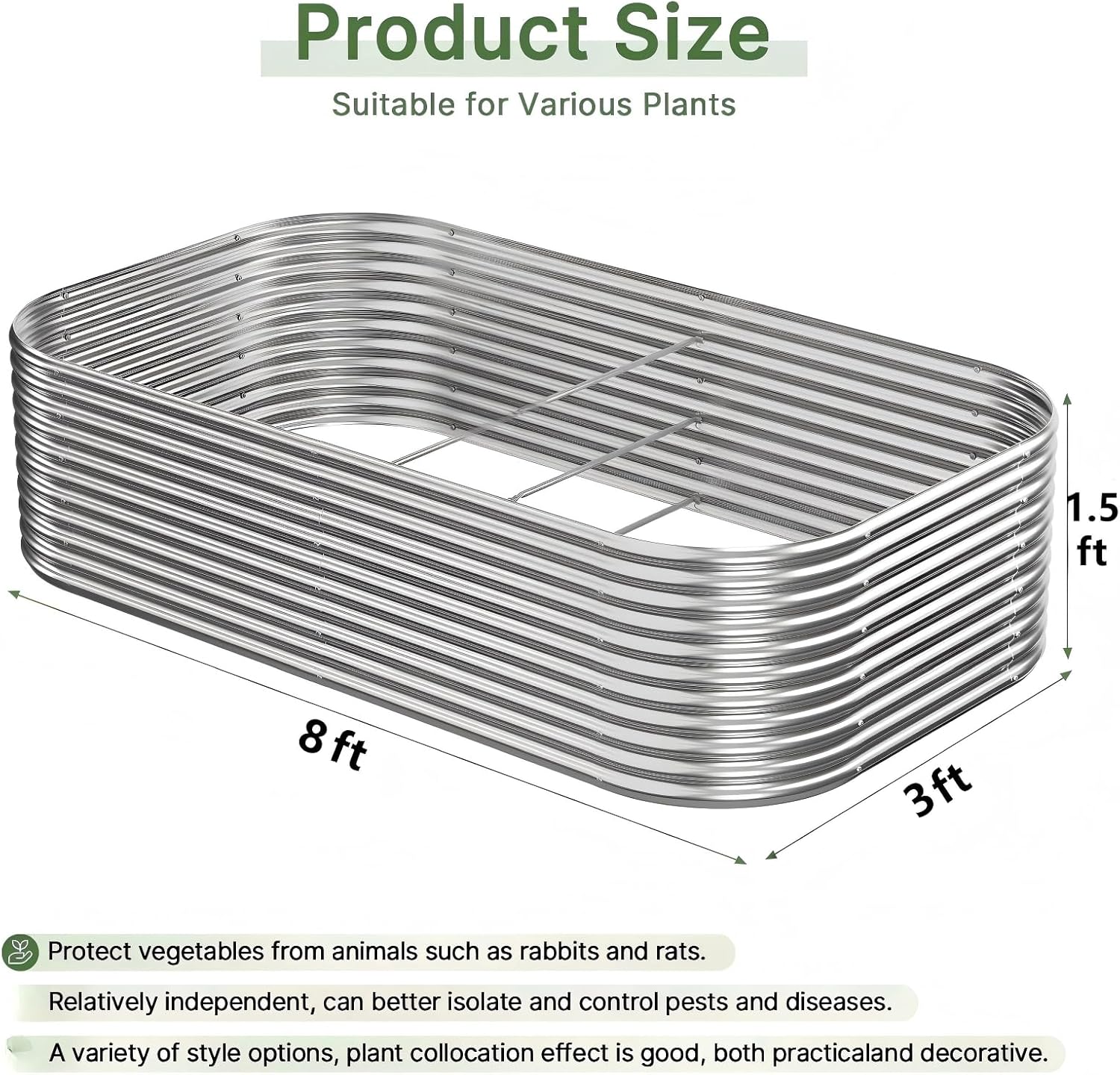 Outdoor Gardening with 2 PCS 8 - Raised Garden Bed recension och pris