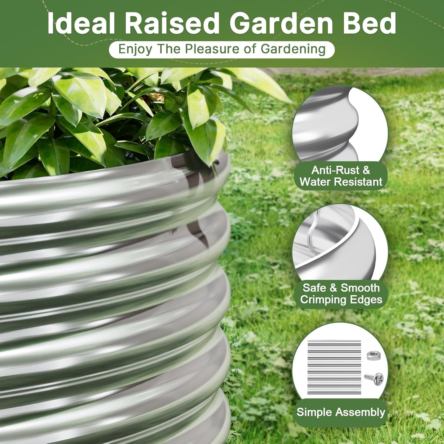 Outdoor Gardening with 2 PCS 8 - Raised Garden Bed recension och pris