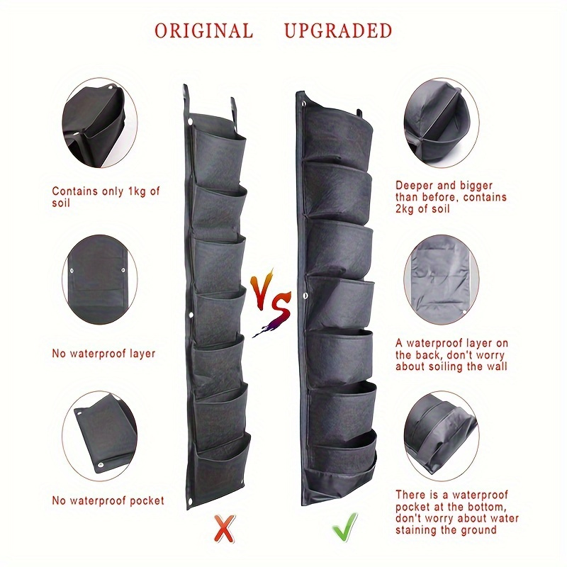 2Pcs 7 Pocket Waterproof Wall  - Vertical Planter recension och pris