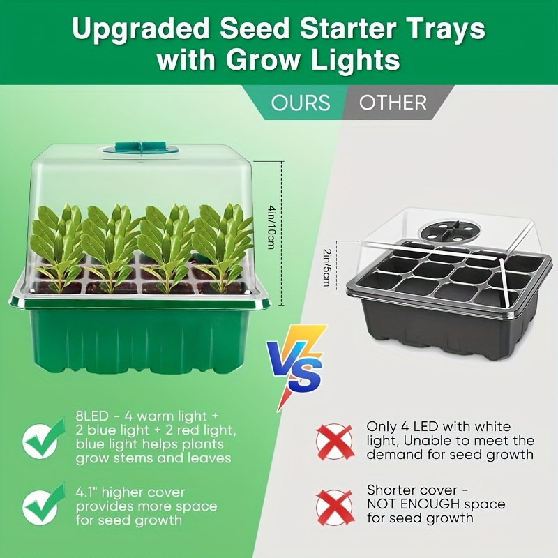 LED Grow Light Garden Plant Su - Seed Starter Tray recension och pris