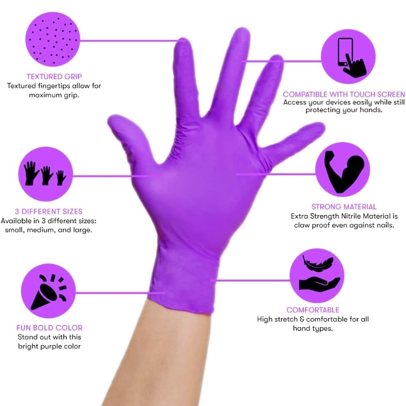 50/100PCS Violet Nitrile Glove - Garden Gloves recension och pris
