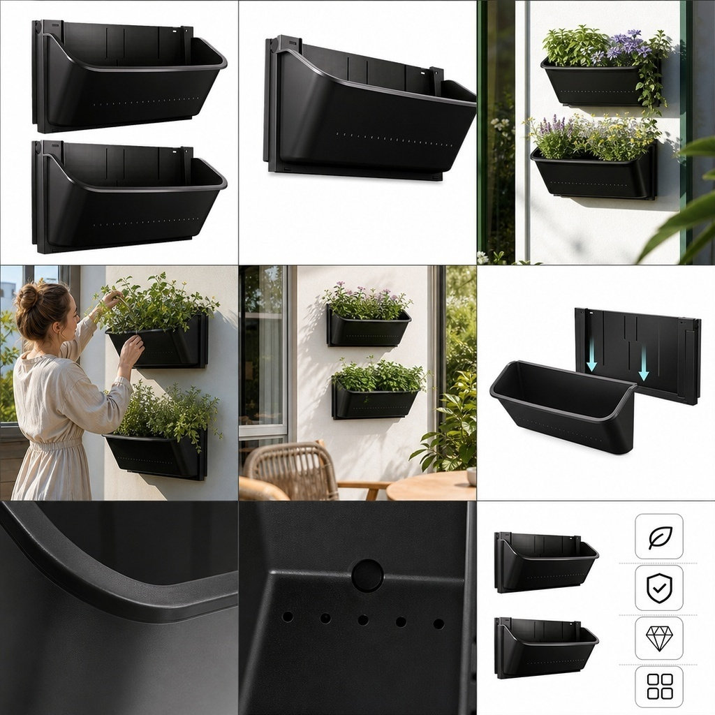 2Pcs Wall Mounted Planter Pots - Vertical Planter recension och pris